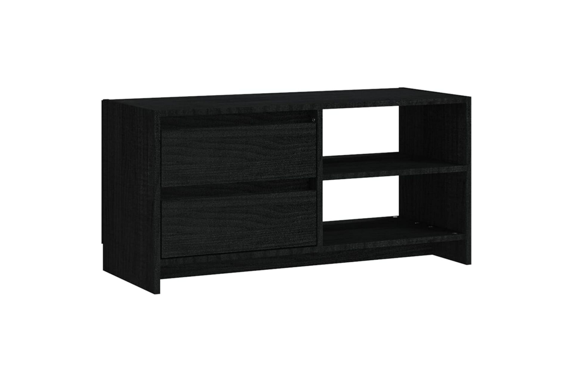 tv-skab 80x31x39 cm massivt fyrretræ sort - Sort - Møbler - TV borde & mediemøbler - TV-borde