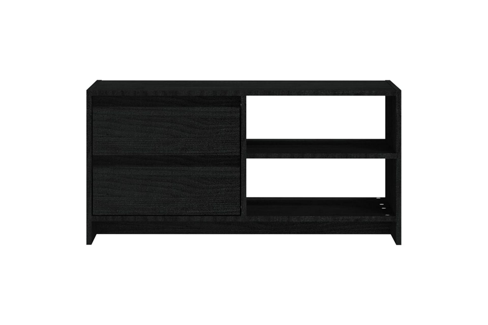tv-skab 80x31x39 cm massivt fyrretræ sort - Sort - Møbler - TV borde & mediemøbler - TV-borde