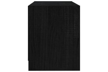 tv-skab 80x31x39 cm massivt fyrretræ sort - Sort - Møbler - TV borde & mediemøbler - TV-borde
