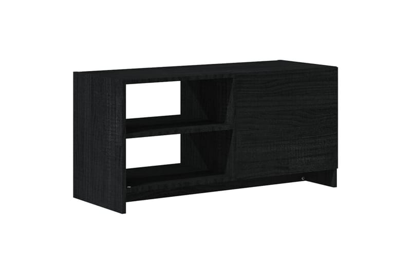 tv-skab 80x31x39 cm massivt fyrretræ sort - Sort - TV-borde