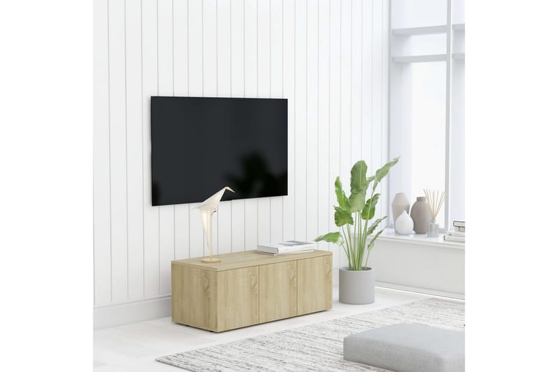 Tv-Skab 80X34X30 cm Spånplade Sonoma-Eg - TV-borde