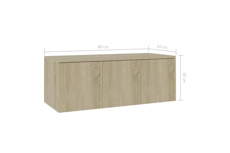 Tv-Skab 80X34X30 cm Spånplade Sonoma-Eg - TV-borde