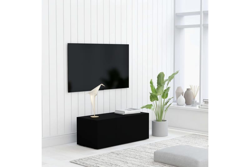 Tv-Skab 80X34X30 cm Spånplade Sort - Møbler - TV borde & mediemøbler - TV-borde