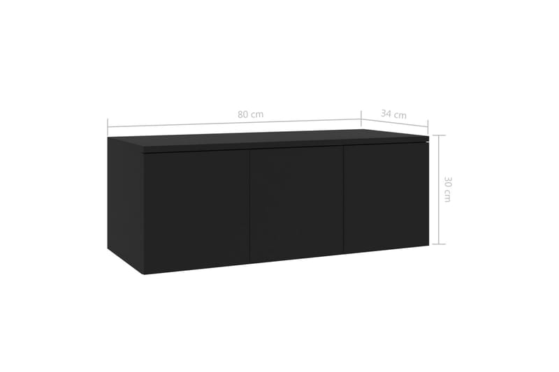Tv-Skab 80X34X30 cm Spånplade Sort - Møbler - TV borde & mediemøbler - TV-borde