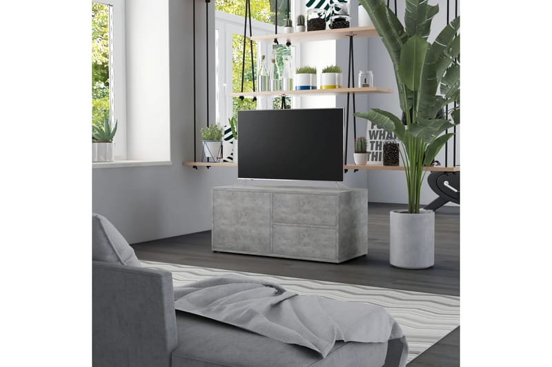Tv-Skab 80x34x36 cm Spånplade Betongrå - Grå - Møbler - TV borde & mediemøbler - TV-borde