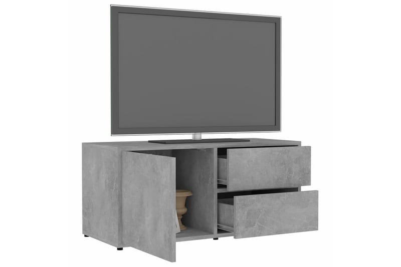 Tv-Skab 80x34x36 cm Spånplade Betongrå - Grå - TV-borde