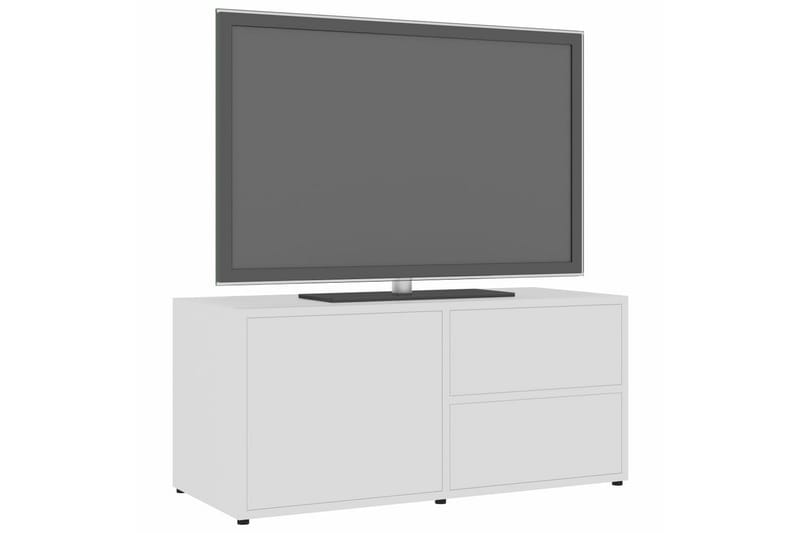 Tv-Skab 80x34x36 cm Spånplade Hvid Højglans - Hvid - TV-borde