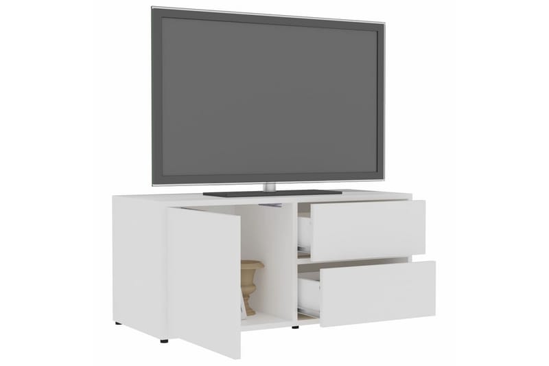 Tv-Skab 80x34x36 cm Spånplade Hvid - Hvid - TV-borde