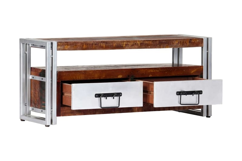 Tv-Skab 90 X 30 X 40 Cm Massivt Genanvendt Træ - Flerfarvet - Møbler - TV borde & mediemøbler - TV-borde
