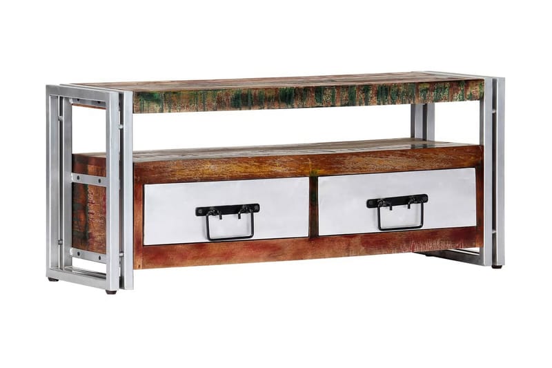 Tv-Skab 90 X 30 X 40 Cm Massivt Genanvendt Træ - Flerfarvet - Møbler - TV borde & mediemøbler - TV-borde