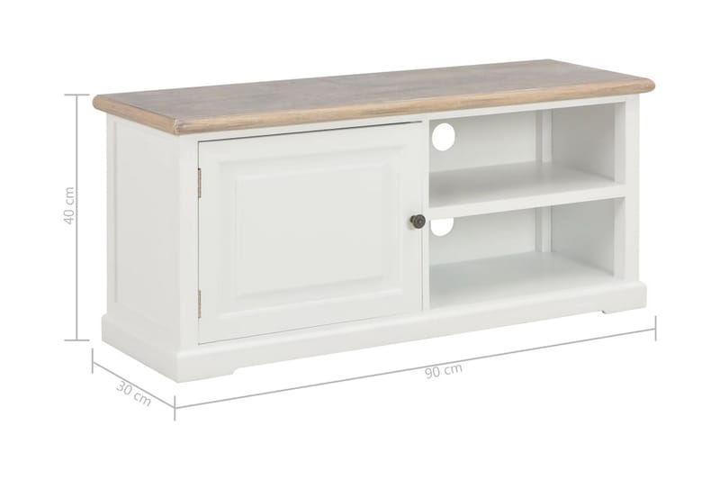 Tv-Skab 90 X 30 X 40 Cm Træ Hvid - Hvid - Møbler - TV borde & mediemøbler - TV-borde