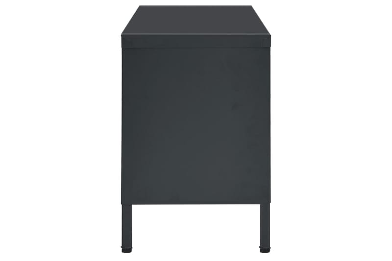 tv-skab 90x30x44 cm stål og glas antracitgrå - Antracit - Møbler - TV borde & mediemøbler - TV-borde