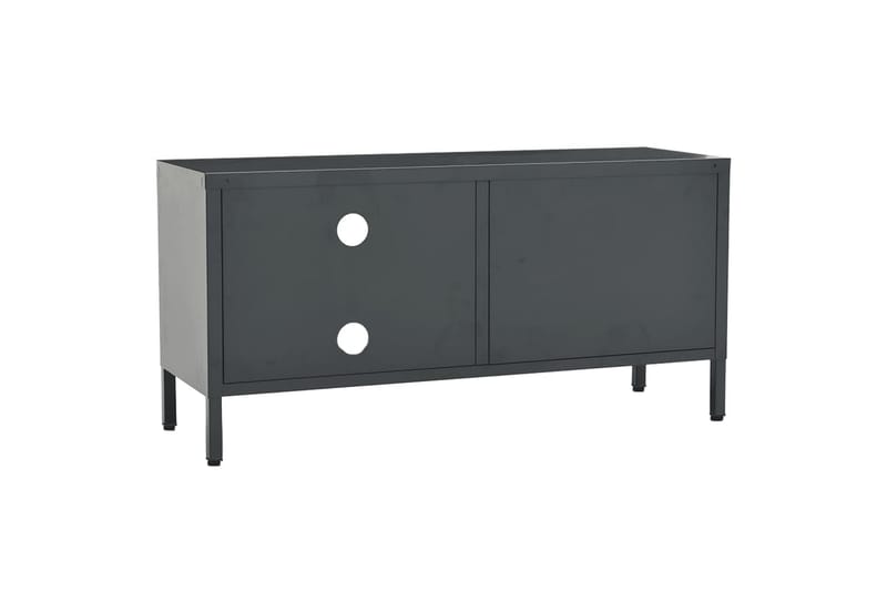 tv-skab 90x30x44 cm stål og glas antracitgrå - Antracit - Møbler - TV borde & mediemøbler - TV-borde