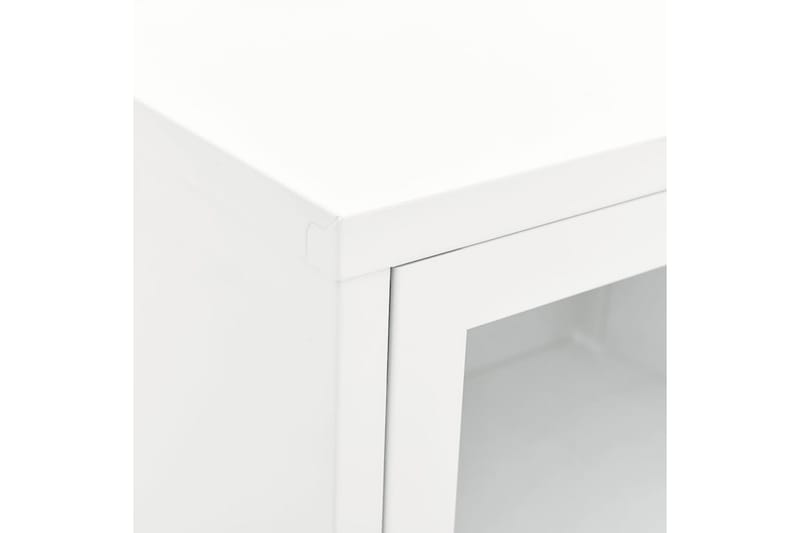 tv-skab 90x30x44 cm stål og glas hvid - Hvid - Møbler - TV borde & mediemøbler - TV-borde