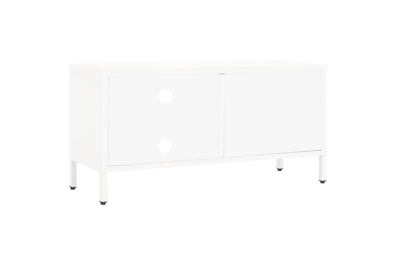 tv-skab 90x30x44 cm stål og glas hvid - Hvid - Møbler - TV borde & mediemøbler - TV-borde