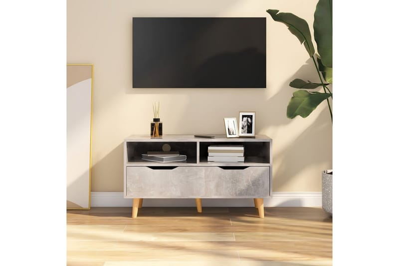 tv-skab 90x40x48,5 cm spånplade betongrå - Grå - Møbler - TV borde & mediemøbler - TV-borde