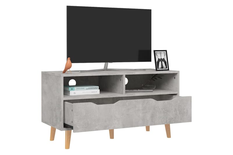 tv-skab 90x40x48,5 cm spånplade betongrå - Grå - TV-borde