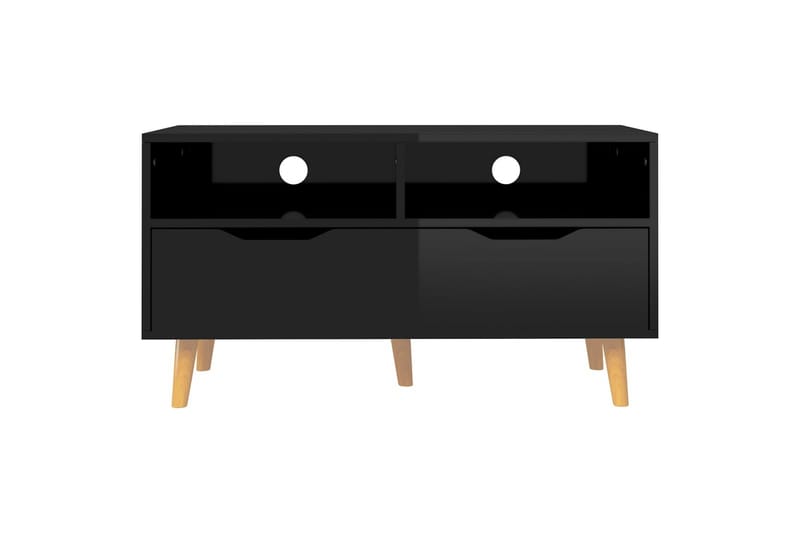 tv-skab 90x40x48,5 cm spånplade sort højglans - Sort - Møbler - TV borde & mediemøbler - TV-borde