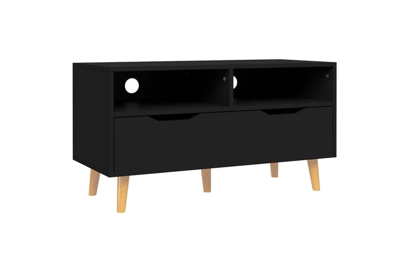 tv-skab 90x40x48,5 cm spånplade sort - Sort - Møbler - TV borde & mediemøbler - TV-borde