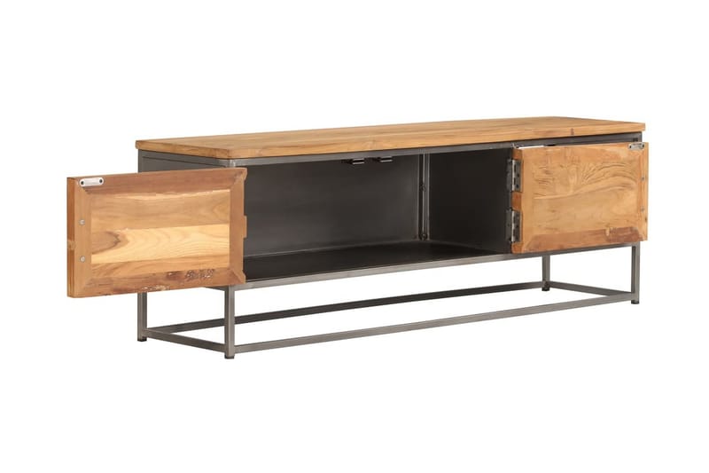 Tv-Skab Genanvendt Teak Og Stål 120 X 30 X 40 Cm - Brun - TV-borde