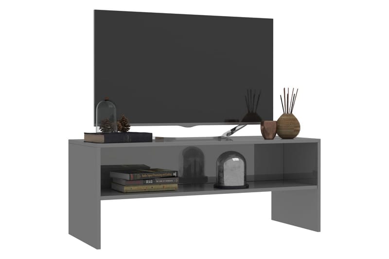 tv-skab højglans 100 x 40 x 40 cm spånplade grå - TV-borde