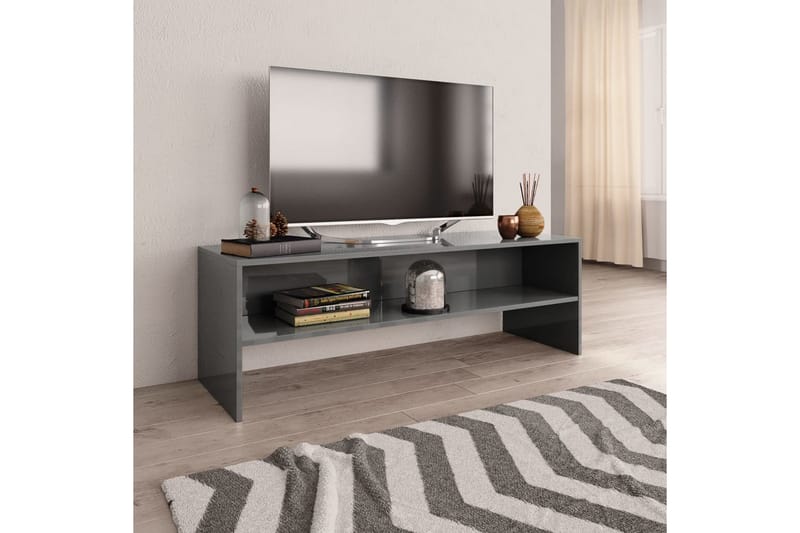 tv-skab højglans 120 x 40 x 40 cm spånplade grå - TV-borde