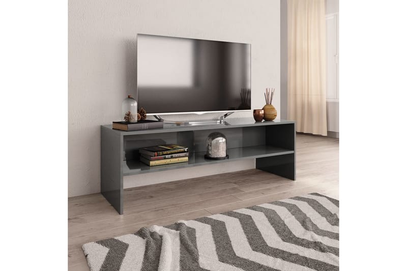 tv-skab højglans 120 x 40 x 40 cm spånplade grå - Møbler - TV borde & mediemøbler - TV-borde