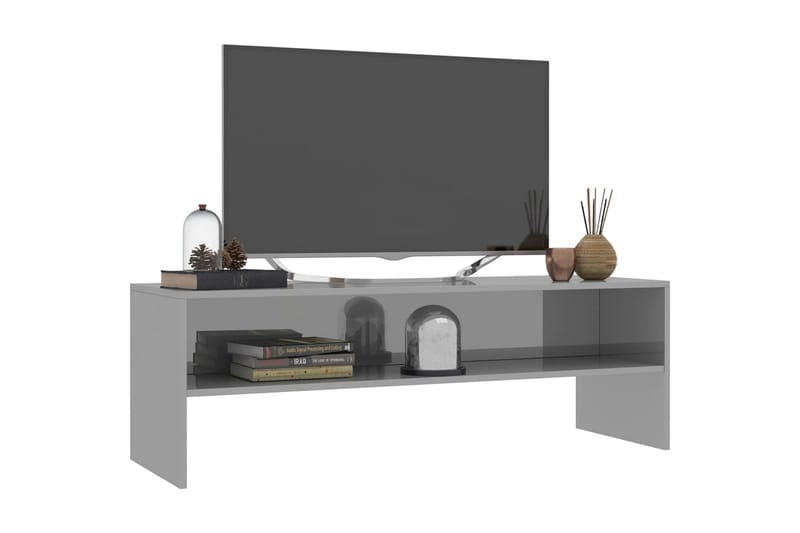 tv-skab højglans 120 x 40 x 40 cm spånplade grå - TV-borde