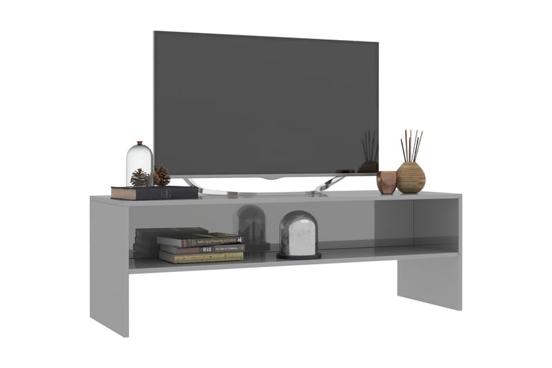 tv-skab højglans 120 x 40 x 40 cm spånplade grå - Møbler - TV borde & mediemøbler - TV-borde