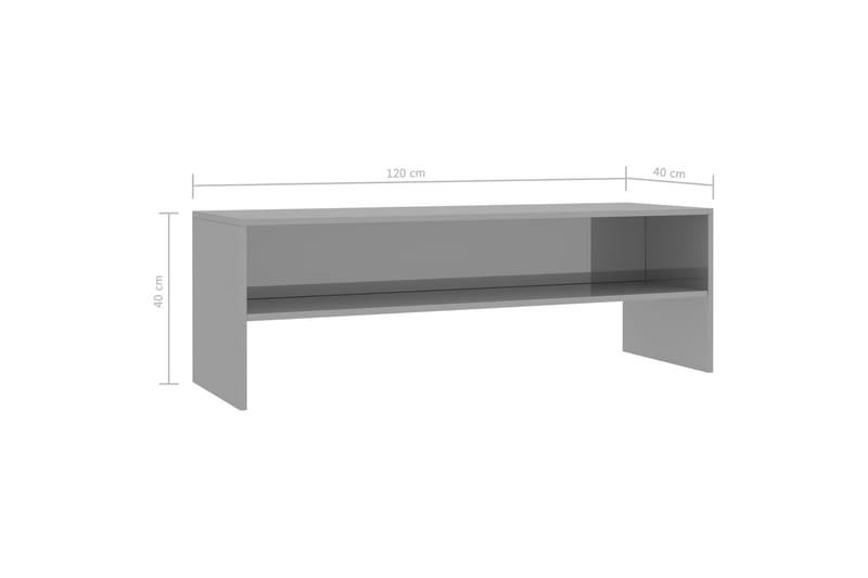 tv-skab højglans 120 x 40 x 40 cm spånplade grå - Møbler - TV borde & mediemøbler - TV-borde