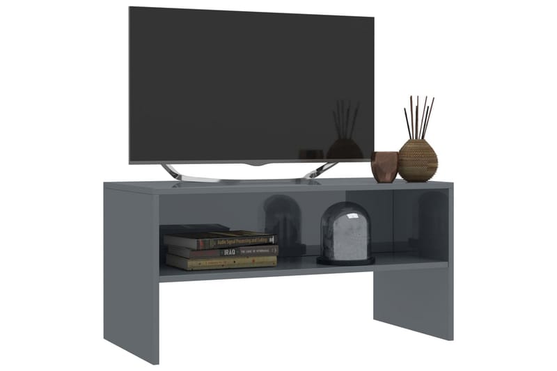 tv-skab højglans 80 x 40 x 40 cm spånplade grå - TV-borde