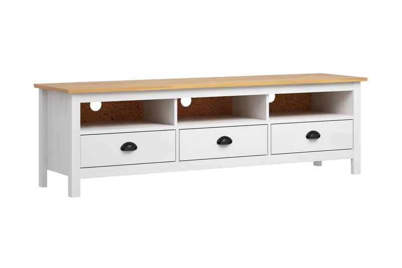 Tv-Skab Hill Range 158x40x47 cm Massivt Fyrretræ Hvid - Møbler - TV borde & mediemøbler - TV-borde