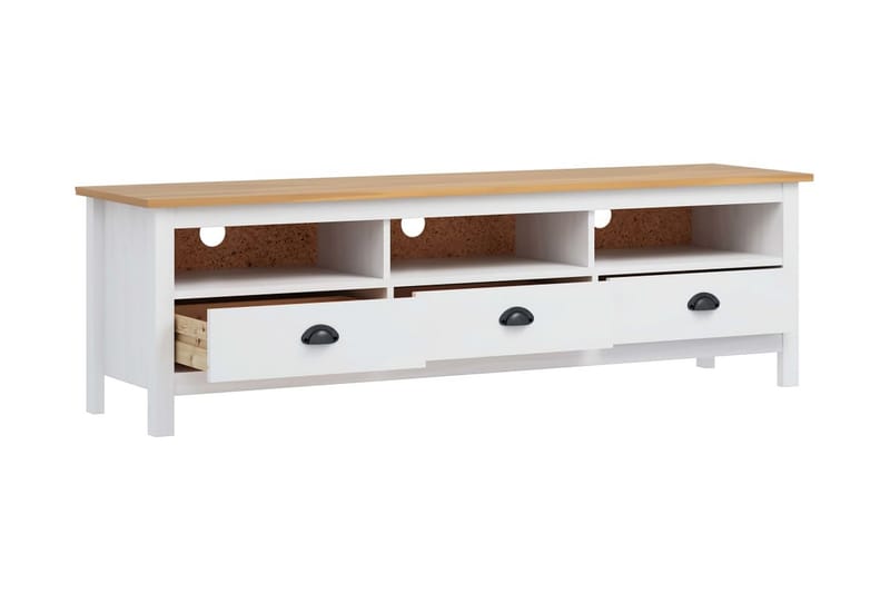 Tv-Skab Hill Range 158x40x47 cm Massivt Fyrretræ Hvid - Møbler - TV borde & mediemøbler - TV-borde