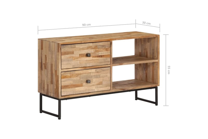 Tv-Skab I Genanvendt Teaktræ 90 X 30 X 55 Cm - Brun - Møbler - TV borde & mediemøbler - TV-borde