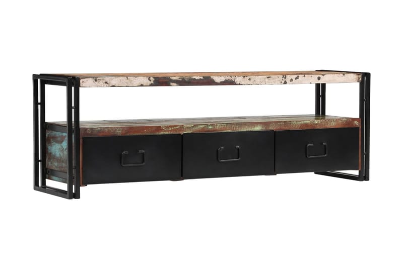 Tv-Skab I Massivt, Genanvendt Træ 120 X 30 X 40 Cm - Flerfarvet - Møbler - TV borde & mediemøbler - TV-borde