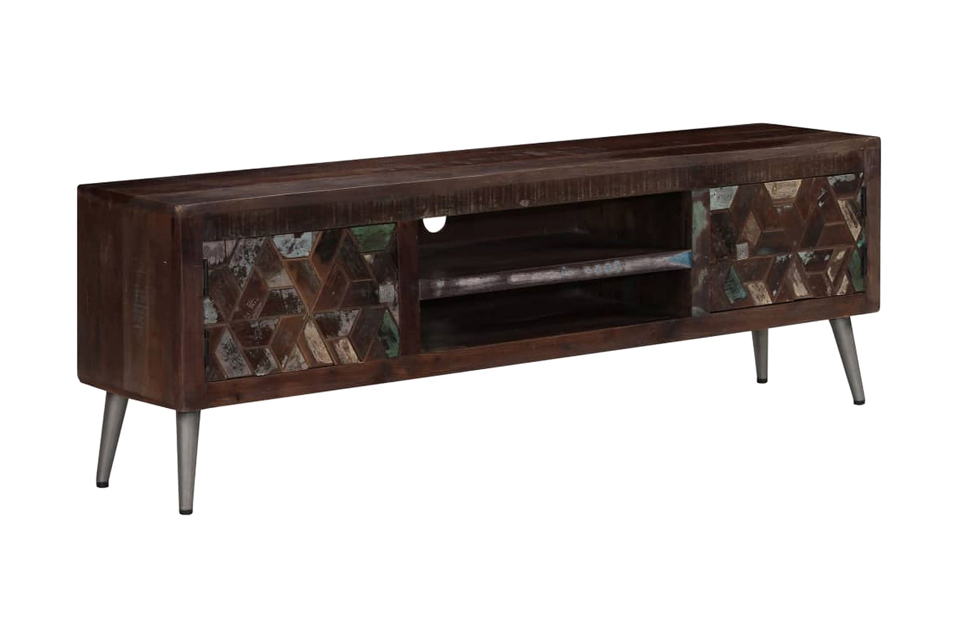 Tv-Skab I Massivt, Genanvendt Træ 140 X 30 X 45 Cm - Brun - Møbler - TV borde & mediemøbler - TV-borde