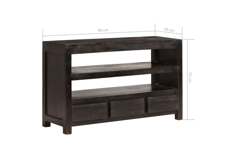 Tv-Skab I Massivt Akacietræ 90 X 30 X 55 Cm Mørkebrun - Brun - Møbler - TV borde & mediemøbler - TV-borde