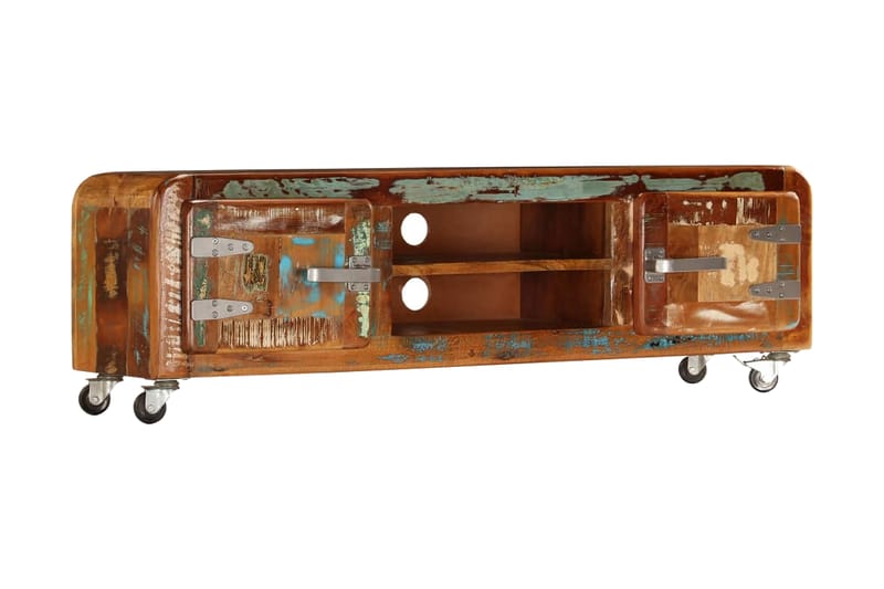 Tv-Skab I Massivt Genanvendt Træ 120 X 30 X 36 Cm - Flerfarvet - Møbler - TV borde & mediemøbler - TV-borde