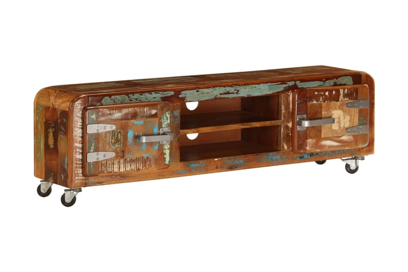 Tv-Skab I Massivt Genanvendt Træ 120 X 30 X 36 Cm - Flerfarvet - Møbler - TV borde & mediemøbler - TV-borde