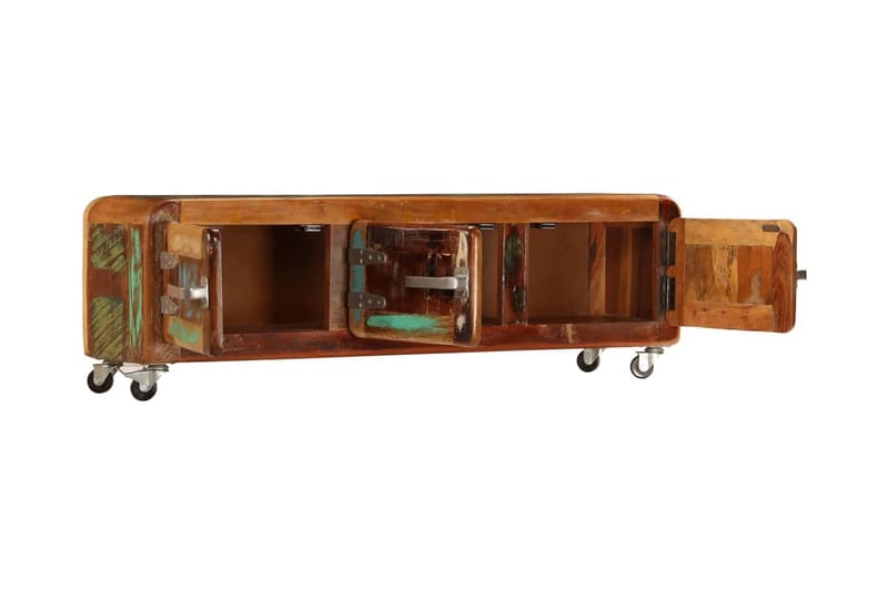 Tv-Skab I Massivt Genanvendt Træ 120 X 30 X 37 Cm - Flerfarvet - Møbler - TV borde & mediemøbler - TV-borde