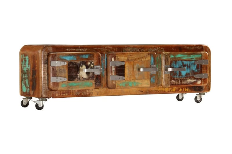 Tv-Skab I Massivt Genanvendt Træ 120 X 30 X 37 Cm - Flerfarvet - Møbler - TV borde & mediemøbler - TV-borde