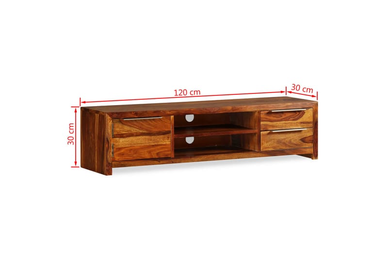 Tv-Skab I Massivt Sheeshamtræ 120 X 30 X 30 Cm - Brun - Møbler - TV borde & mediemøbler - TV-borde