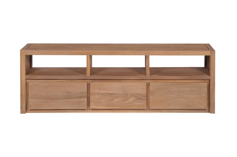 Tv-Skab I Teak m Naturlig Finish 120 X 30 X 40 Cm - Brun - TV-borde