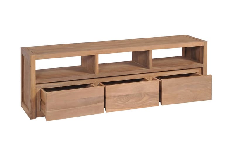 Tv-Skab I Teak m Naturlig Finish 120 X 30 X 40 Cm - Brun - Møbler - TV borde & mediemøbler - TV-borde