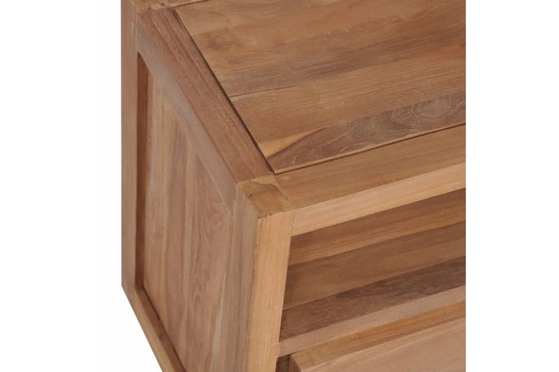 Tv-Skab I Teak m Naturlig Finish 120 X 30 X 40 Cm - Brun - TV-borde