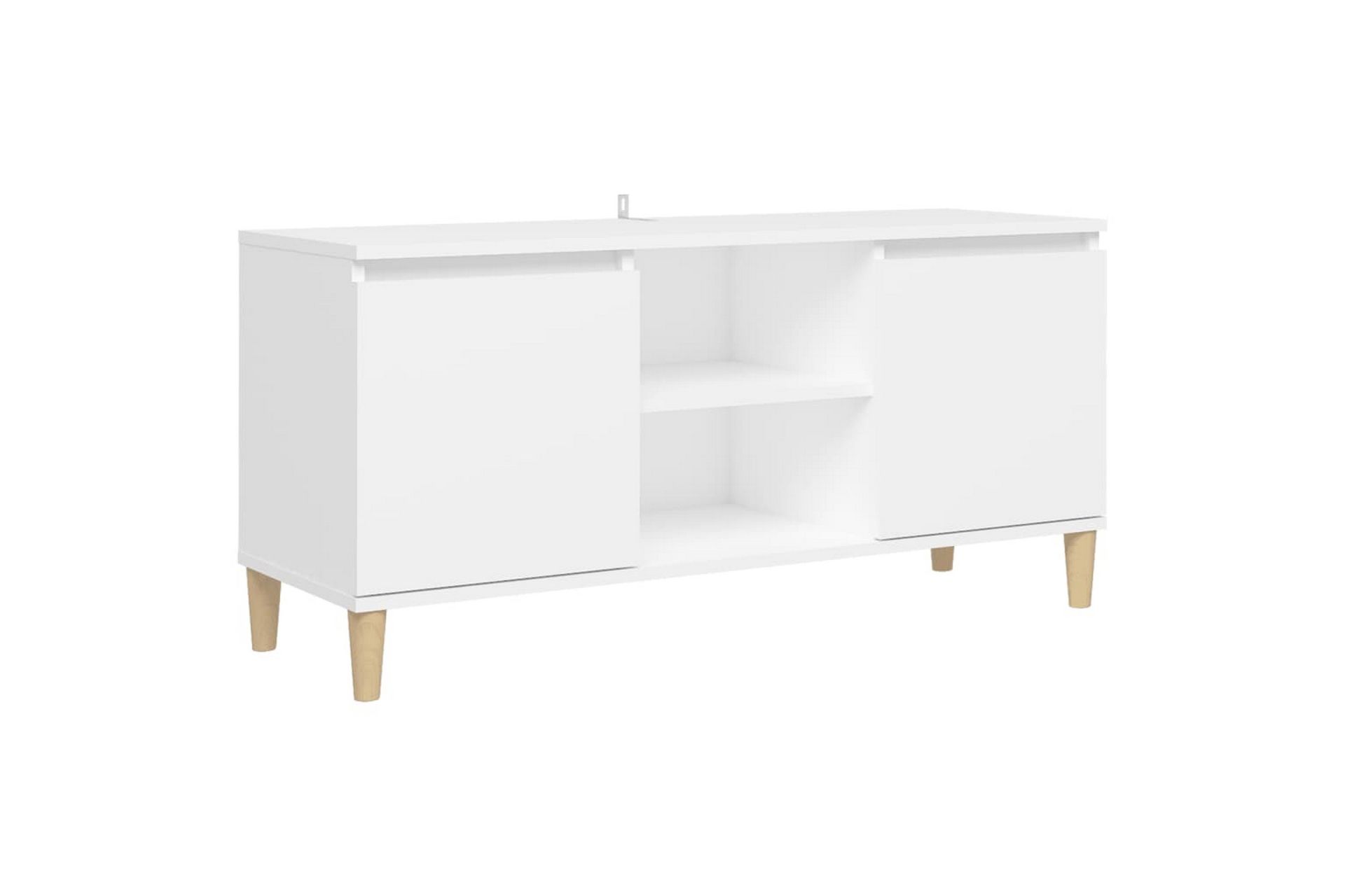 tv-skab m. massive træben 103,5x35x50 cm hvid - Hvid - Møbler - TV borde & mediemøbler - TV-borde