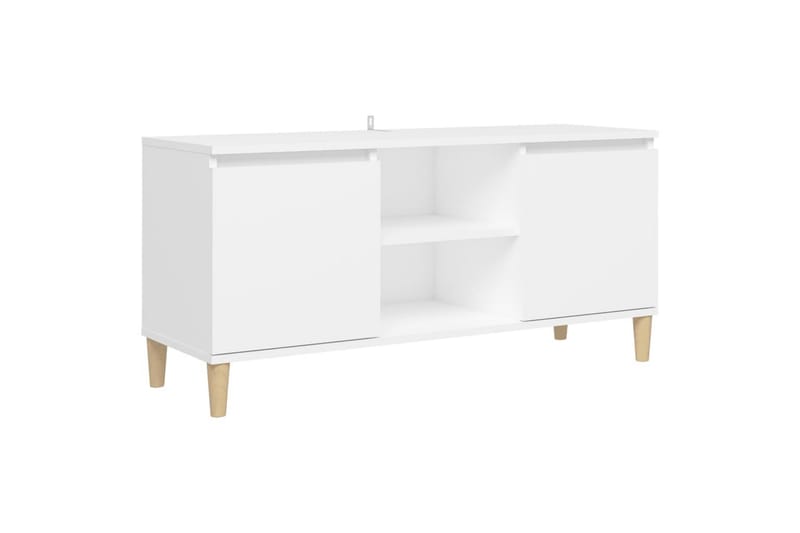 tv-skab m. massive træben 103,5x35x50 cm hvid - Hvid - Møbler - TV borde & mediemøbler - TV-borde