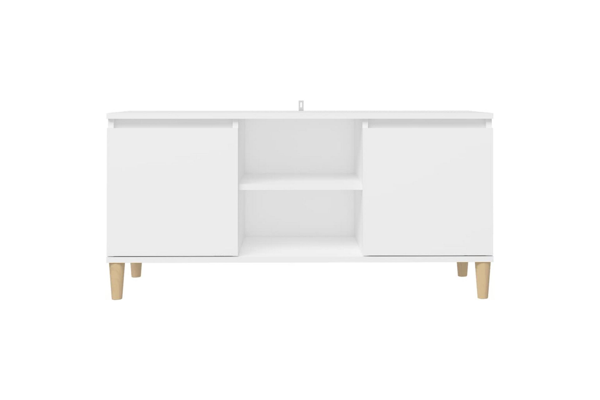 tv-skab m. massive træben 103,5x35x50 cm hvid - Hvid - Møbler - TV borde & mediemøbler - TV-borde