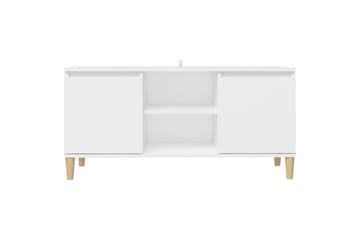 tv-skab m. massive træben 103,5x35x50 cm hvid - Hvid - Møbler - TV borde & mediemøbler - TV-borde