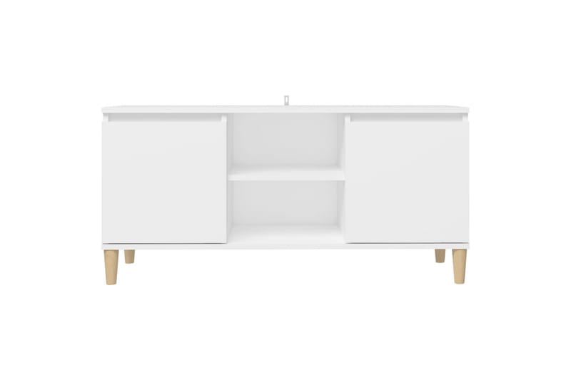 tv-skab m. massive træben 103,5x35x50 cm hvid - Hvid - Møbler - TV borde & mediemøbler - TV-borde